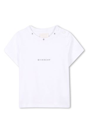 T-shirt in cotone biologico bianco GIVENCHY KIDS | H3064210P